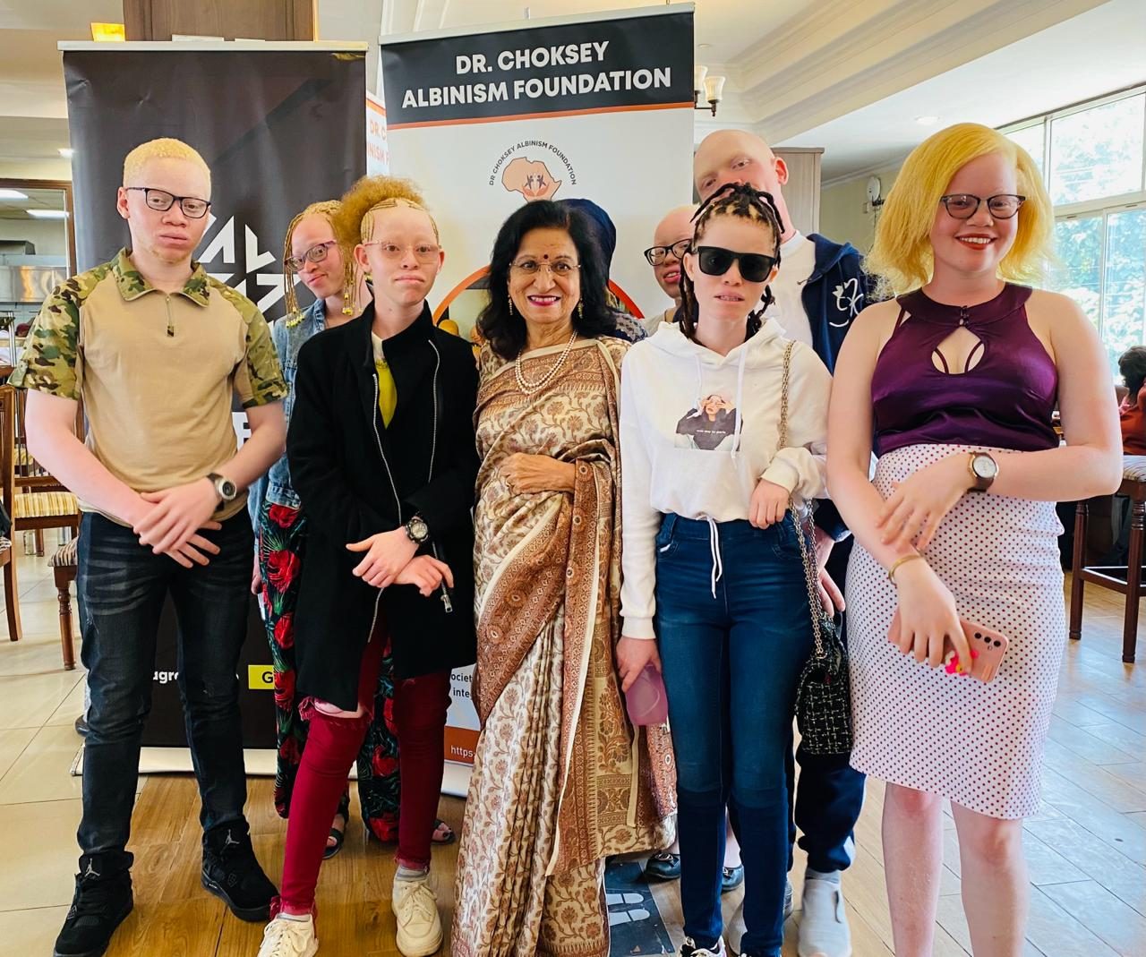 Young people with albinism supported through the foundation's school sponsorships